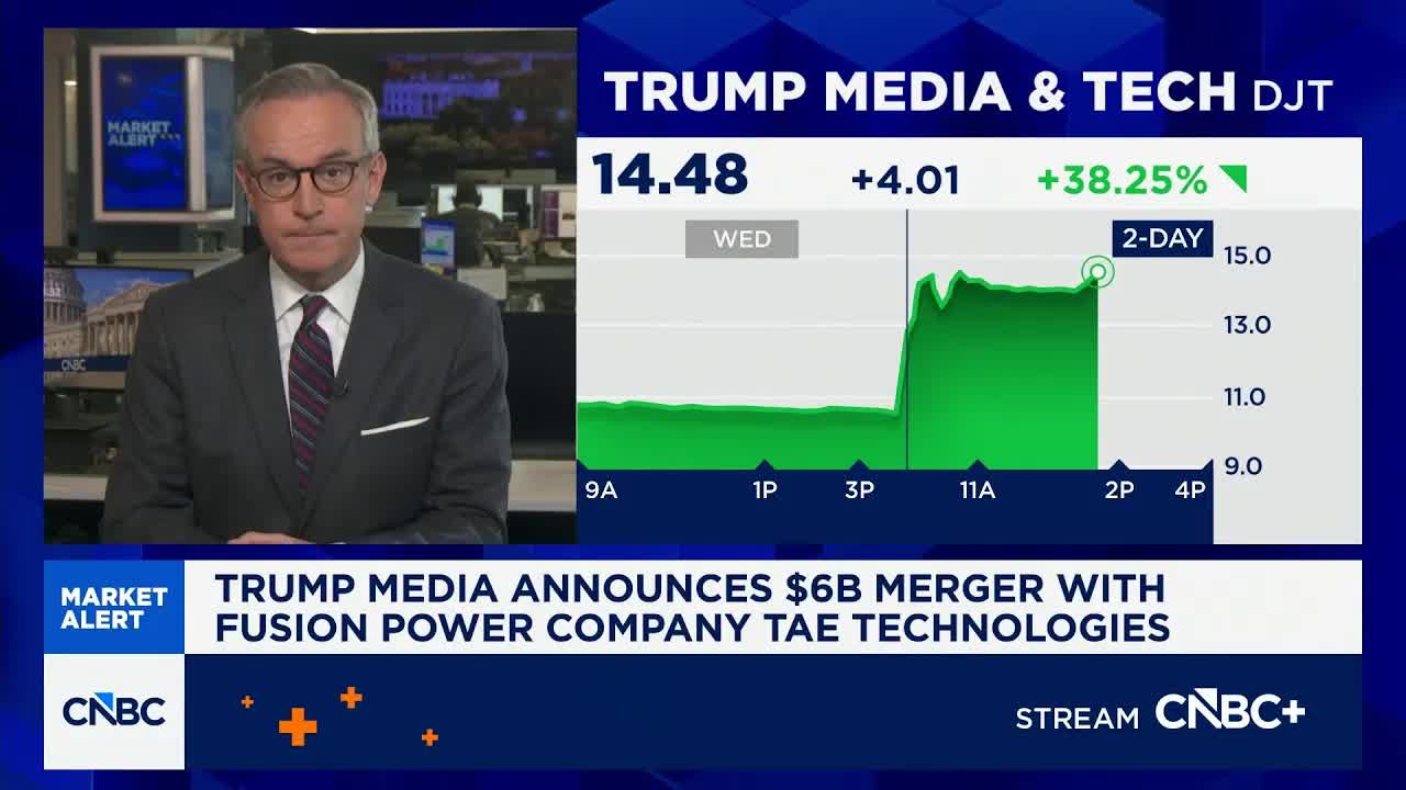 Trump Media announces $6 billion merger with fusion company, sending shares higher