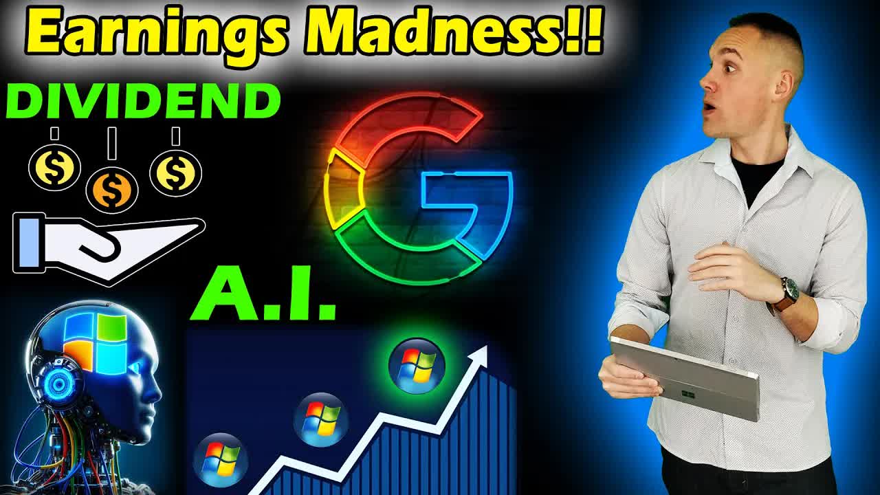 Earnings Madness! – Google Announces Dividend 😱 Microsoft Dominating AI 😲