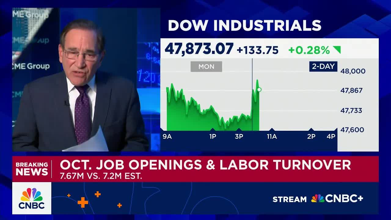 Job openings unchanged in October; hires, quits slide
