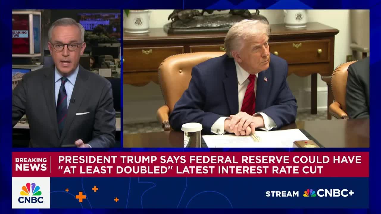 Trump says Fed could have 'at least doubled' latest interest rate cut