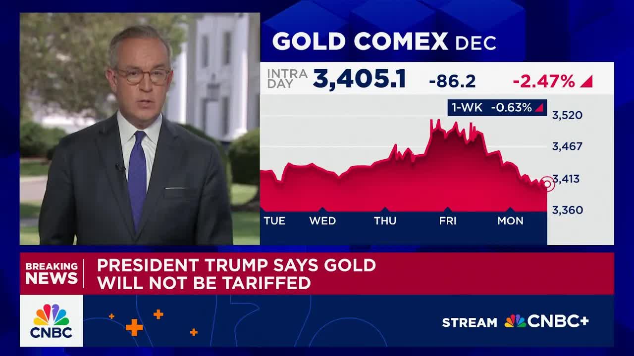 President Trump says gold will not be tariffed