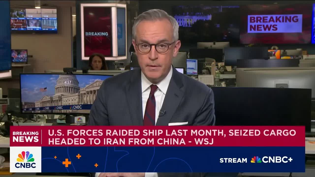 U.S. forces raided ship headed to Iran from China last month and seized cargo, per WSJ