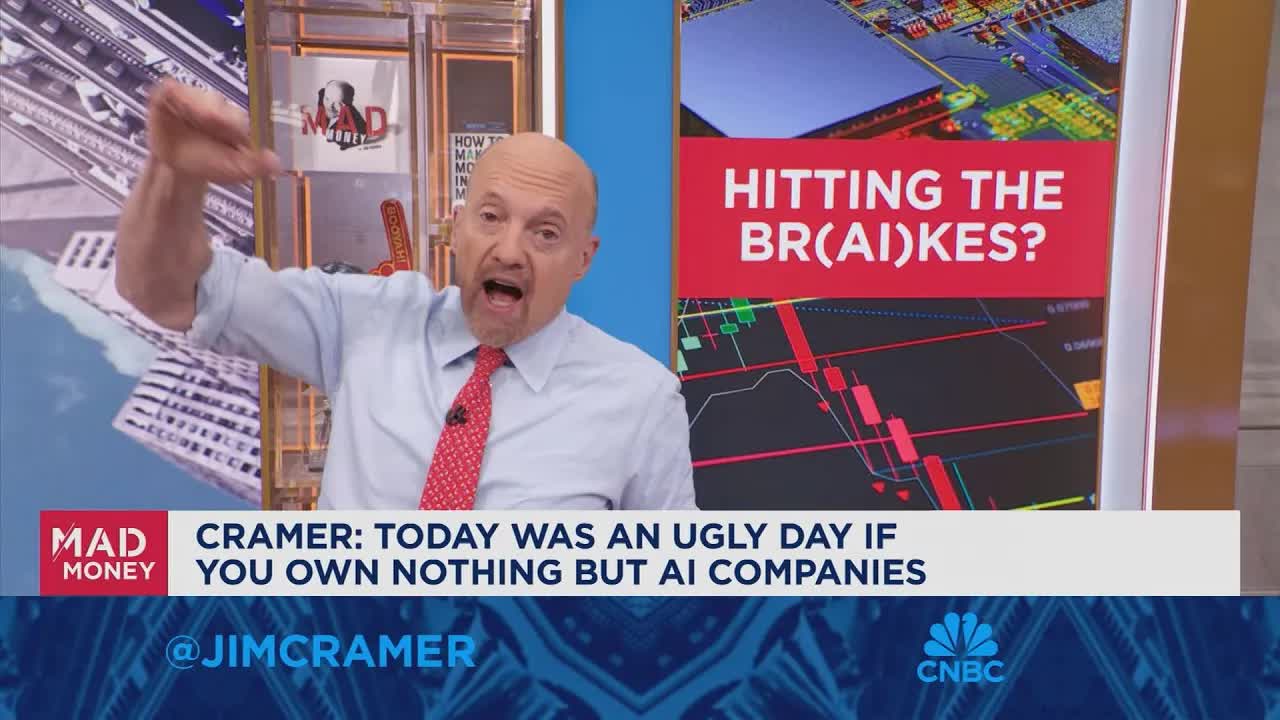 Today was an ugly day if you own nothing but AI companies, says Jim Cramer