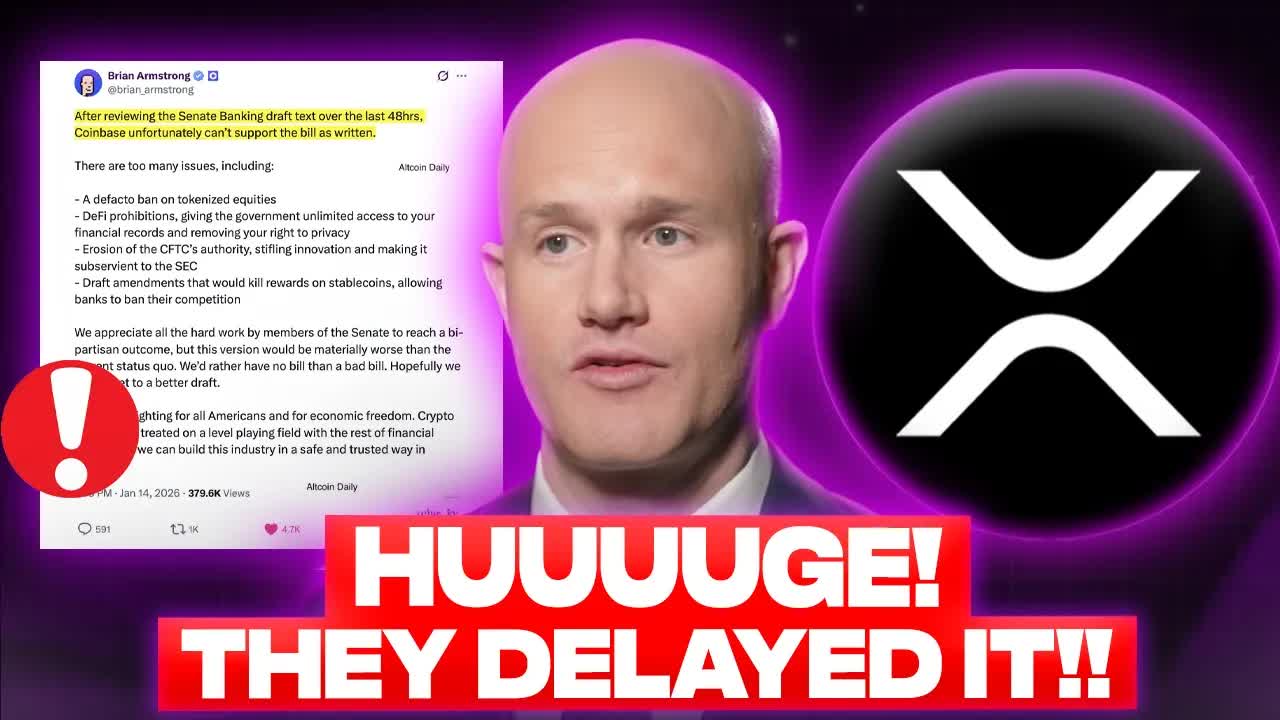 CRAZY XRP NEWS!!! THEY JUST DELAYED IT!! IMPORTANT MESSAGE FROM COINBASE CEO!