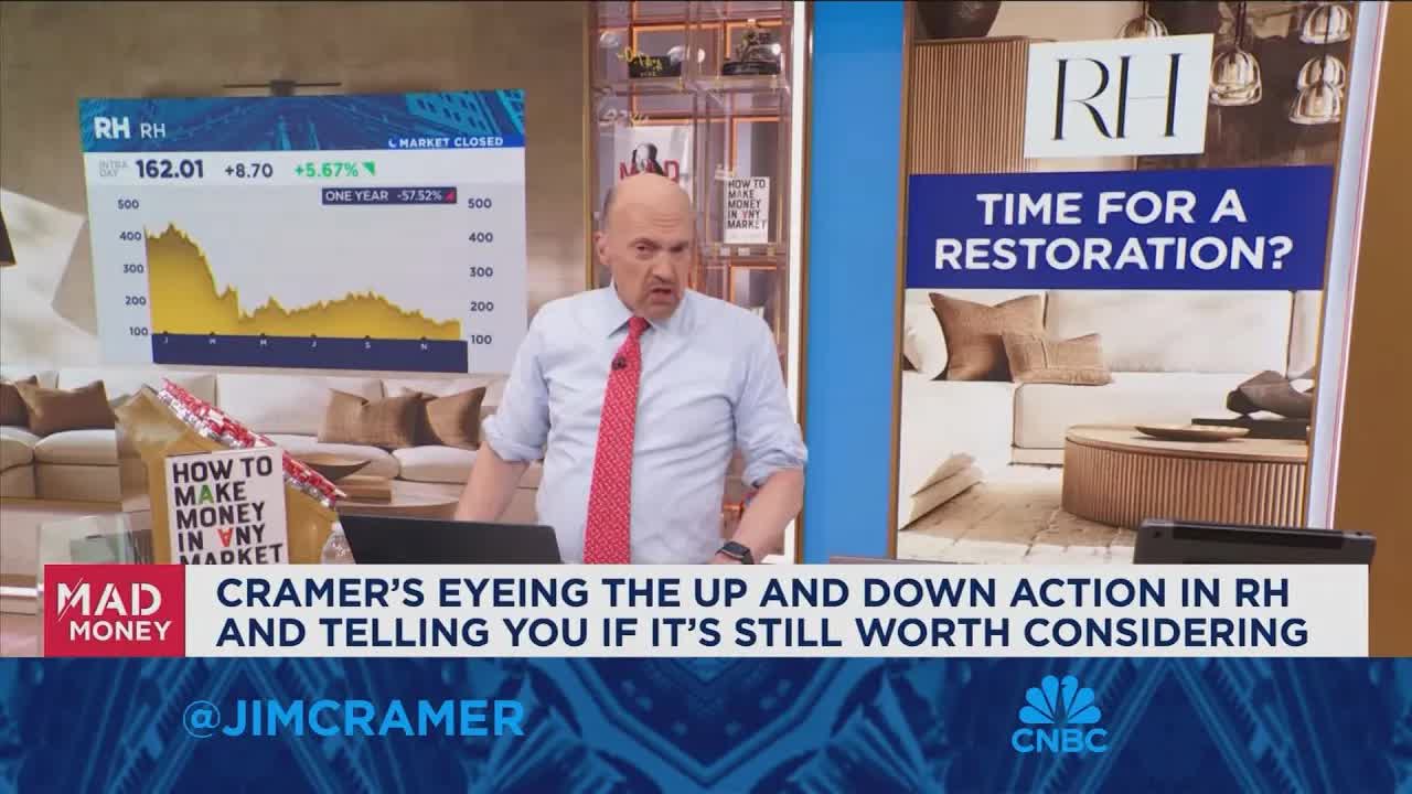 If we see more relief on interest rates, housing and RH can rebound, says Jim Cramer