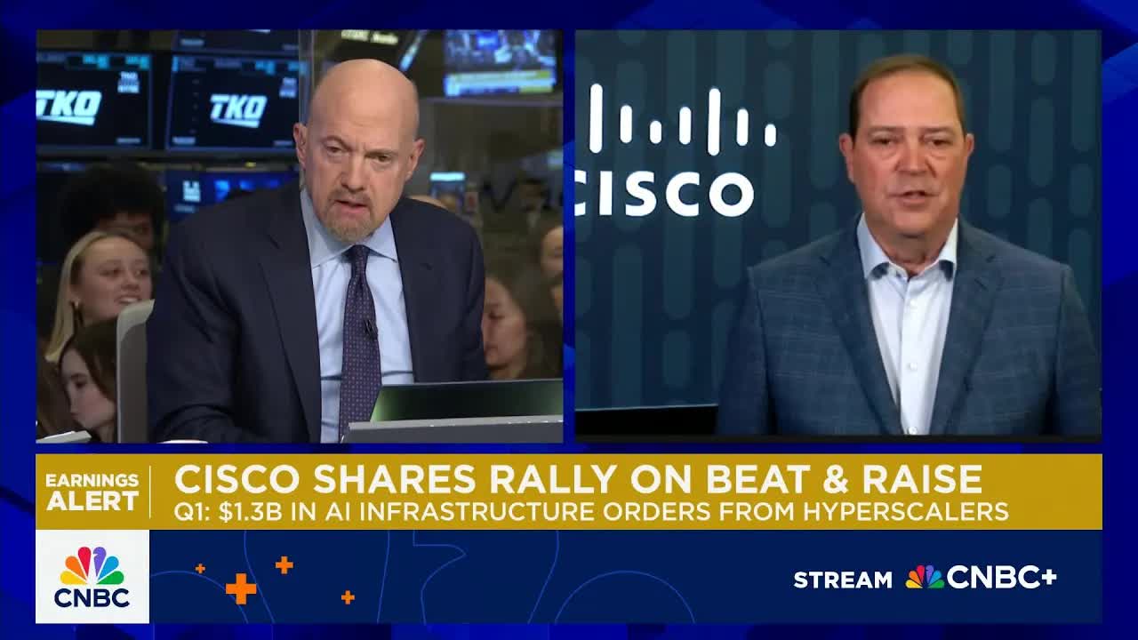 Cisco CEO on latest quarter: AI demand from hyperscalers is accelerating