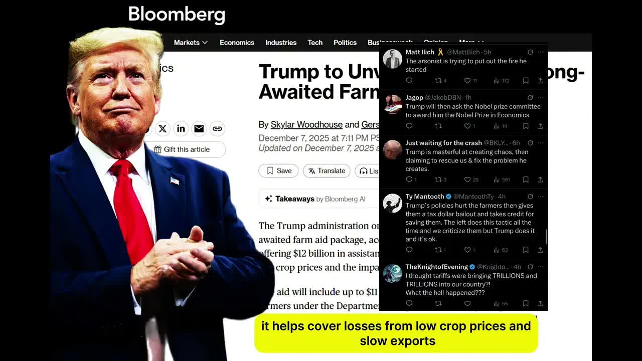 President Trump is set to announce $12 billion in aid for farmers impacted by tariffs.